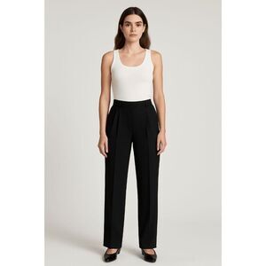 Calvin Klein Women's High-Rise Wide-Leg Pants Black 6
